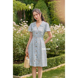 Đầm cài nút cổ V DA0308