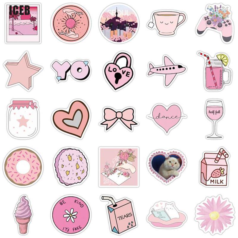 Set 50 Sticker Hoạt Hình Dán Trang Trí