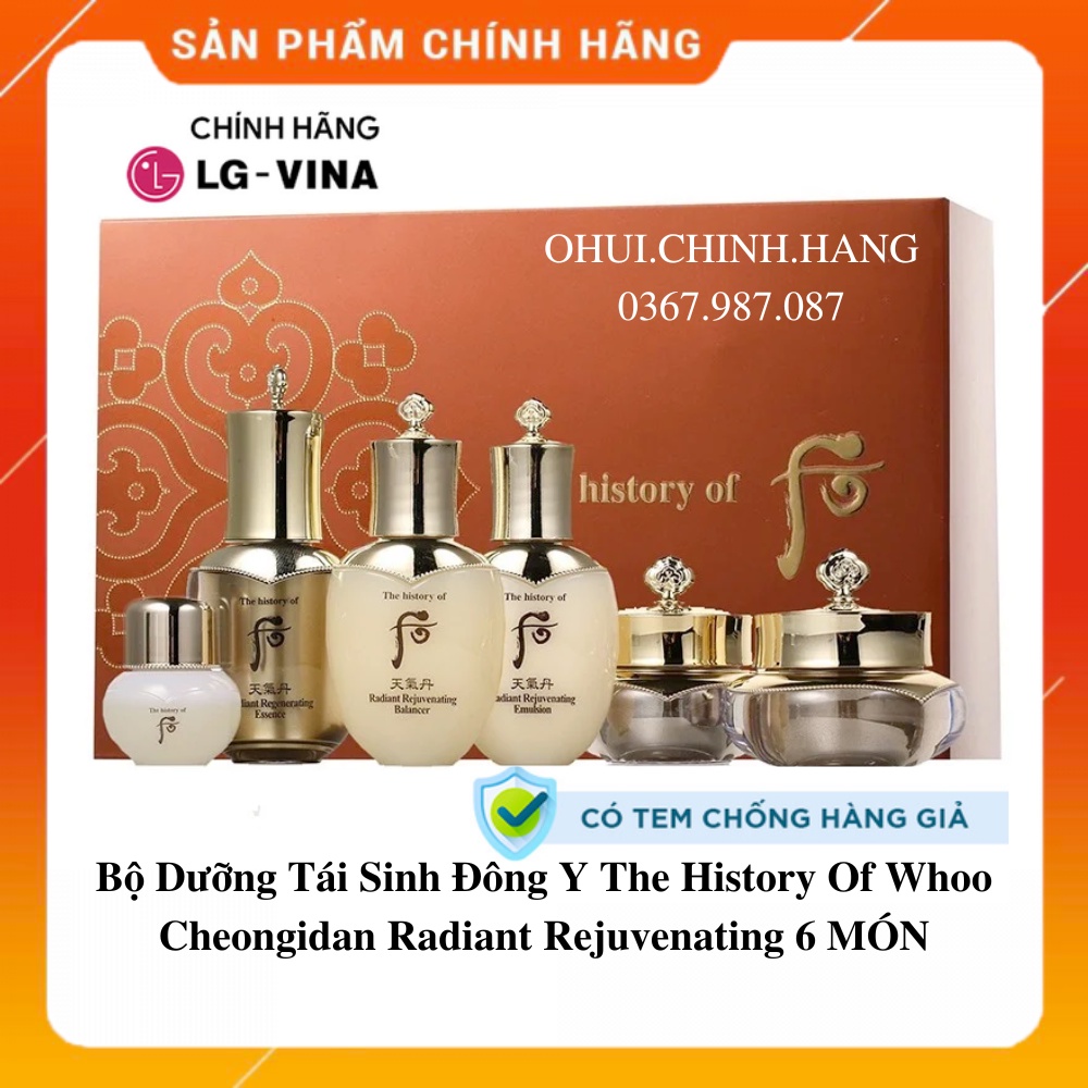 Bộ 6 món mini tái sinh whoo Cheogidan Radiant Rejuvenating_DATE MỚI NHẤT