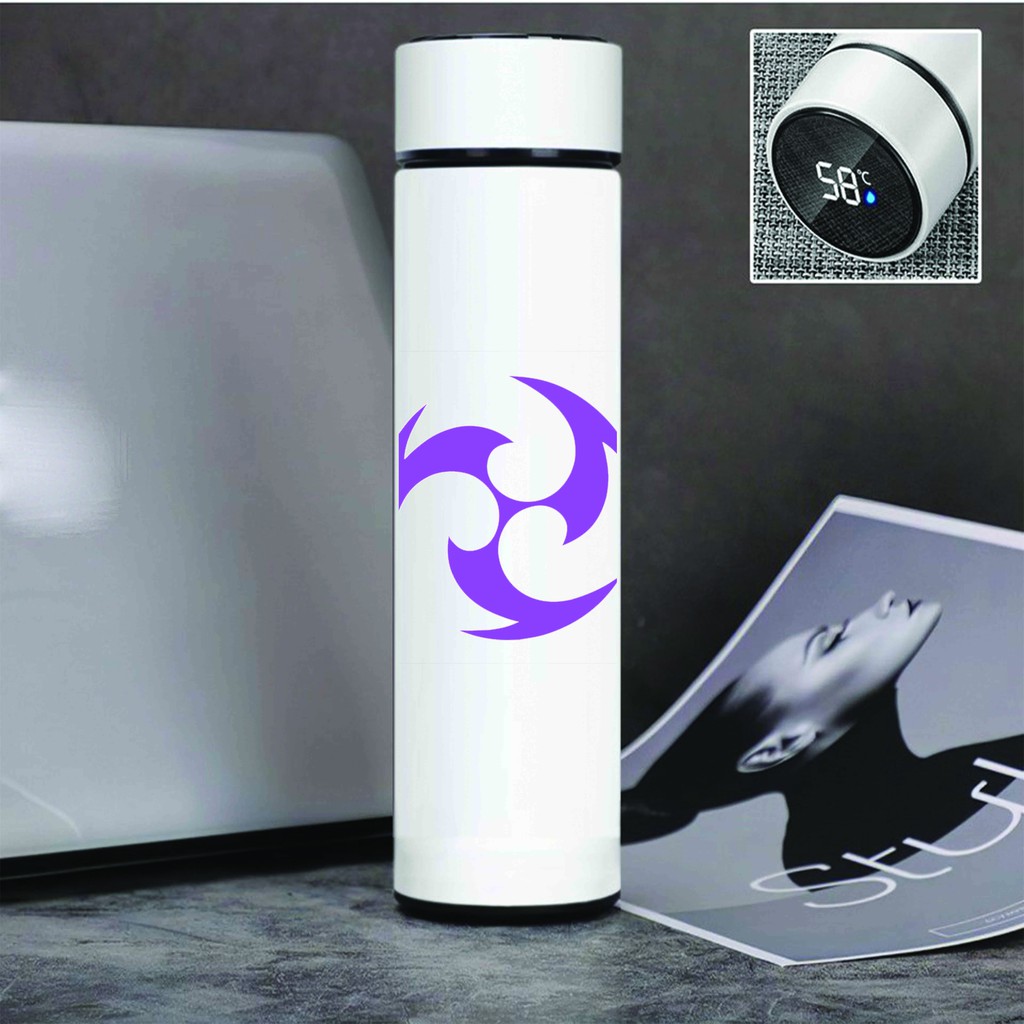 Bình giữ nhiệt đựng nước in hình NGUYÊN TỐ VISION GENSHIN IMPACT game tiện lợi xinh xắn anime chibi M2