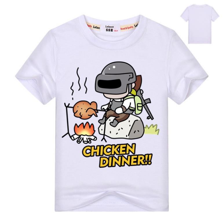 SALE 50%  New Funny Boy Summer Top Chicken Dinner T-shirt Boy Summer Short  PUBG