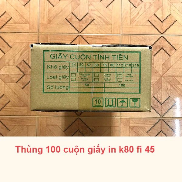 100 Cuộn Giấy in Nhiệt k57, Giấy in Bill K57, Giấy in hóa đơn K57 x45mm