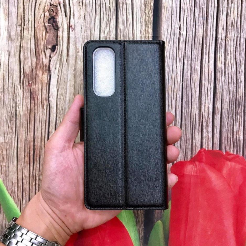 Bao da dạng ví Oppo Reno 4 / Oppo Reno 4 Pro hiệu Hanman cao cấp, ngăn đựng thẻ ATM tiền tiện lợi