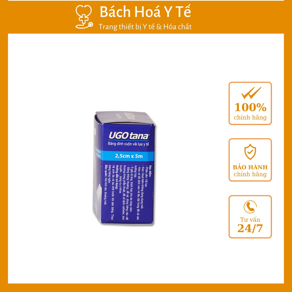 Băng dính cuộn vải lụa y tế Ugotana, kích thước 5cm x 5m
