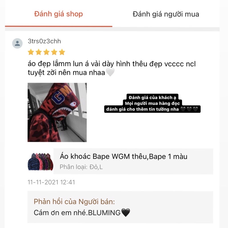 Áo khoác Bape cá mập WGM thêu,Bape 1màu đỏ tím  xanh dương hồng xanh  lá cây nam nữ