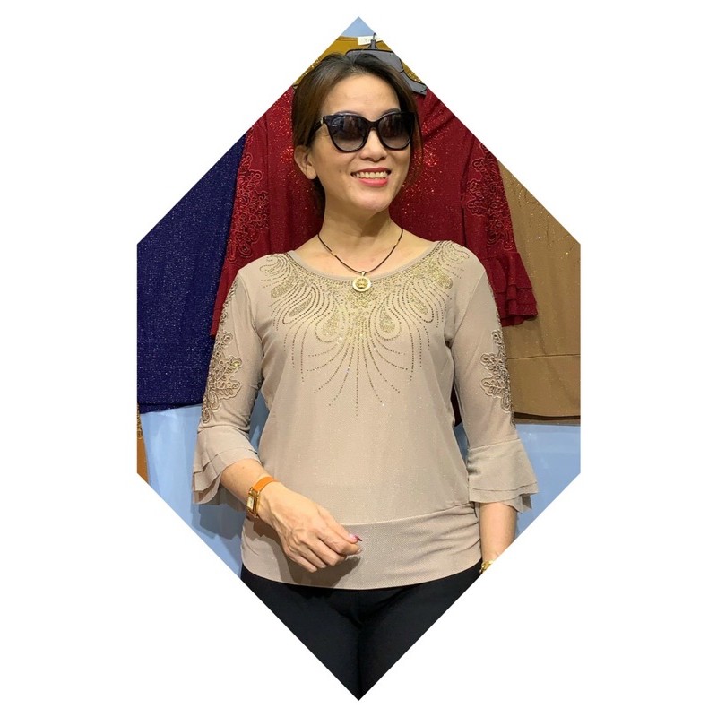 Áo thun voan trung niên kim sa cao cấp