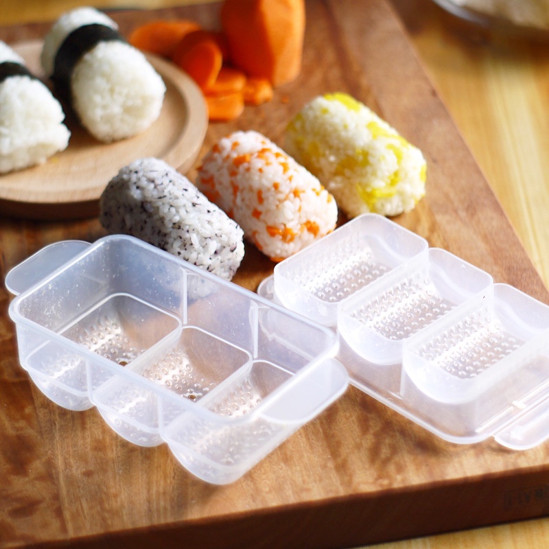 Khuôn Làm Sushi 3 Ngăn Tiện Lợi, Khuôn Làm Cơm Nắm, Kimbap