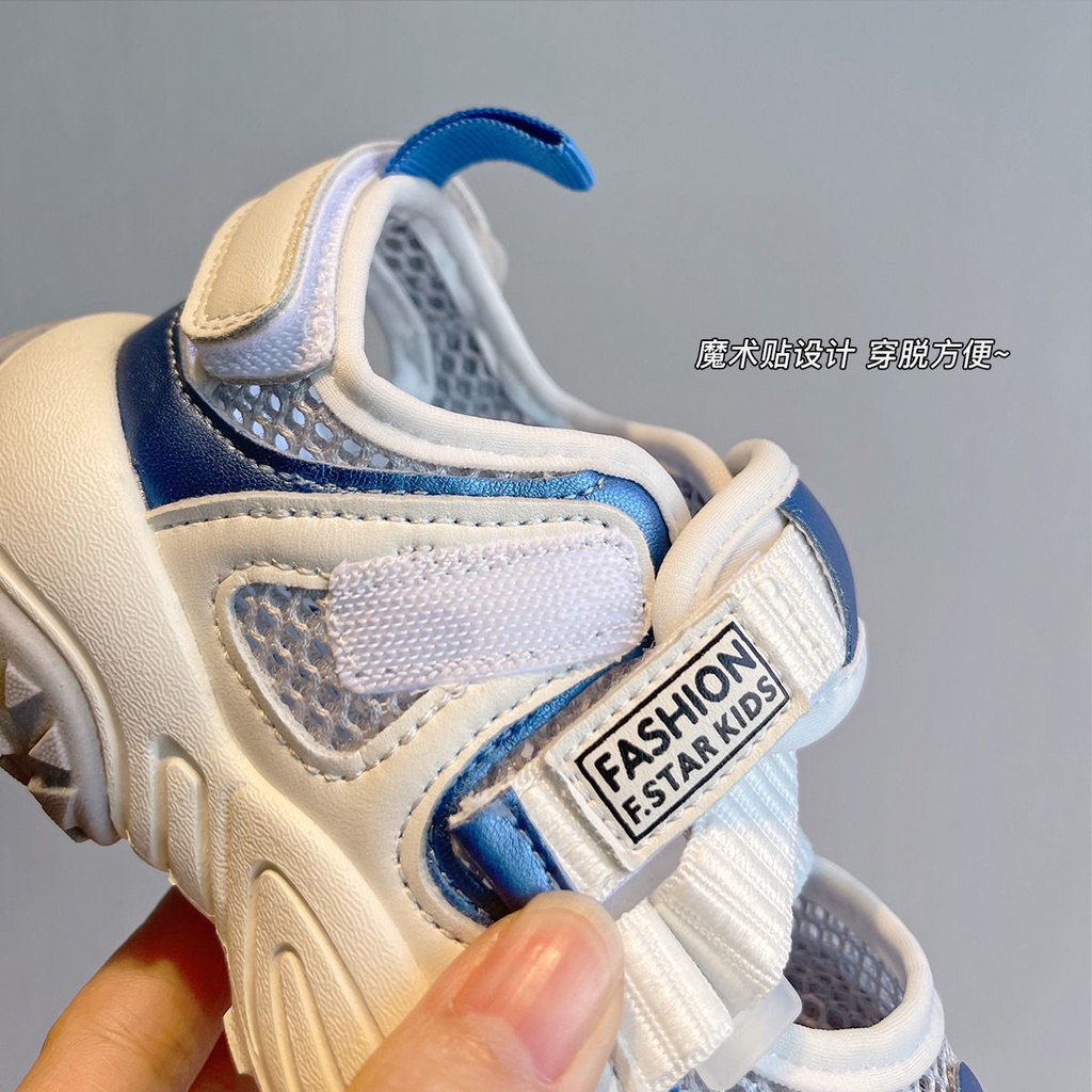 [Giản Dị] Giày Sandal Thể Thao Hở Ngón Đế Mềm Thoáng Khí Khóa Dán Cỡ Vừa Lớn Mùa Hè Dễ Phối Đồ Cho Trẻ Em