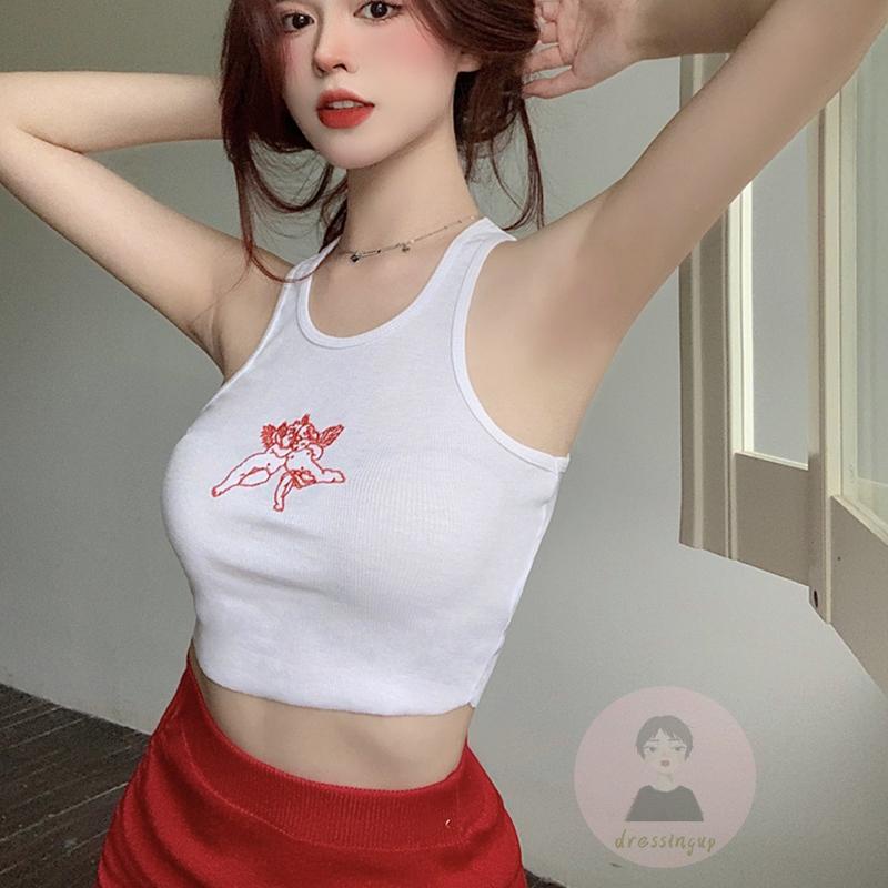 Áo Lửng Không Tay + Chân Váy Rút Dây Thời Trang Nữ