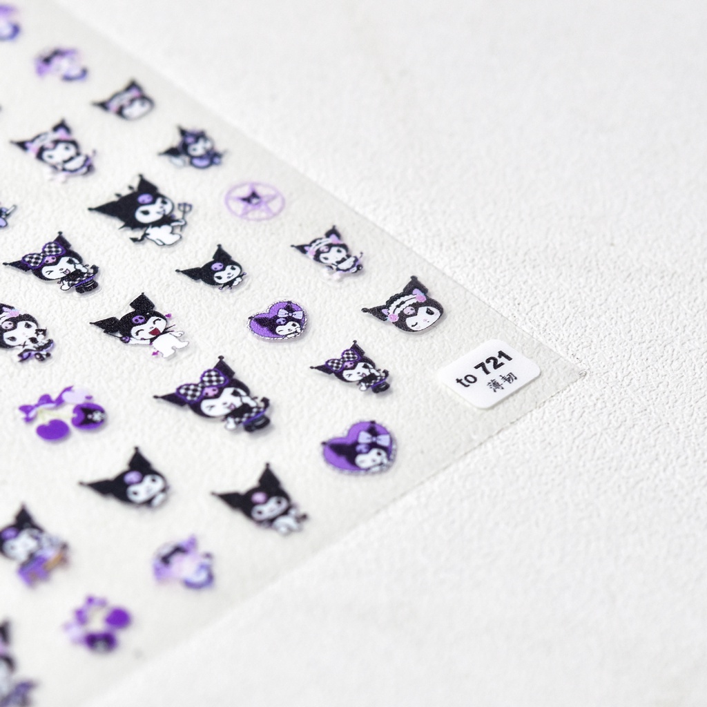 Miếng Dán Trang Trí Móng Tay Họa Tiết Kuromi Xinh Xắn
