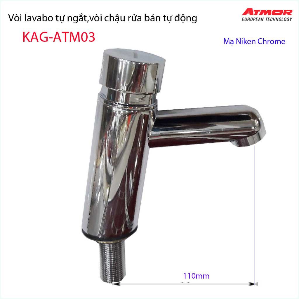 Vòi lavabo tự ngắt nước, vòi lavabo nhấn Atmor KAG-ATM03