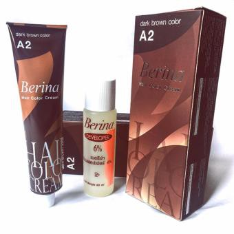 🌸🌸Thuốc nhuộm tóc Berina Hair Color Cream A2 Dark Brown - 40g