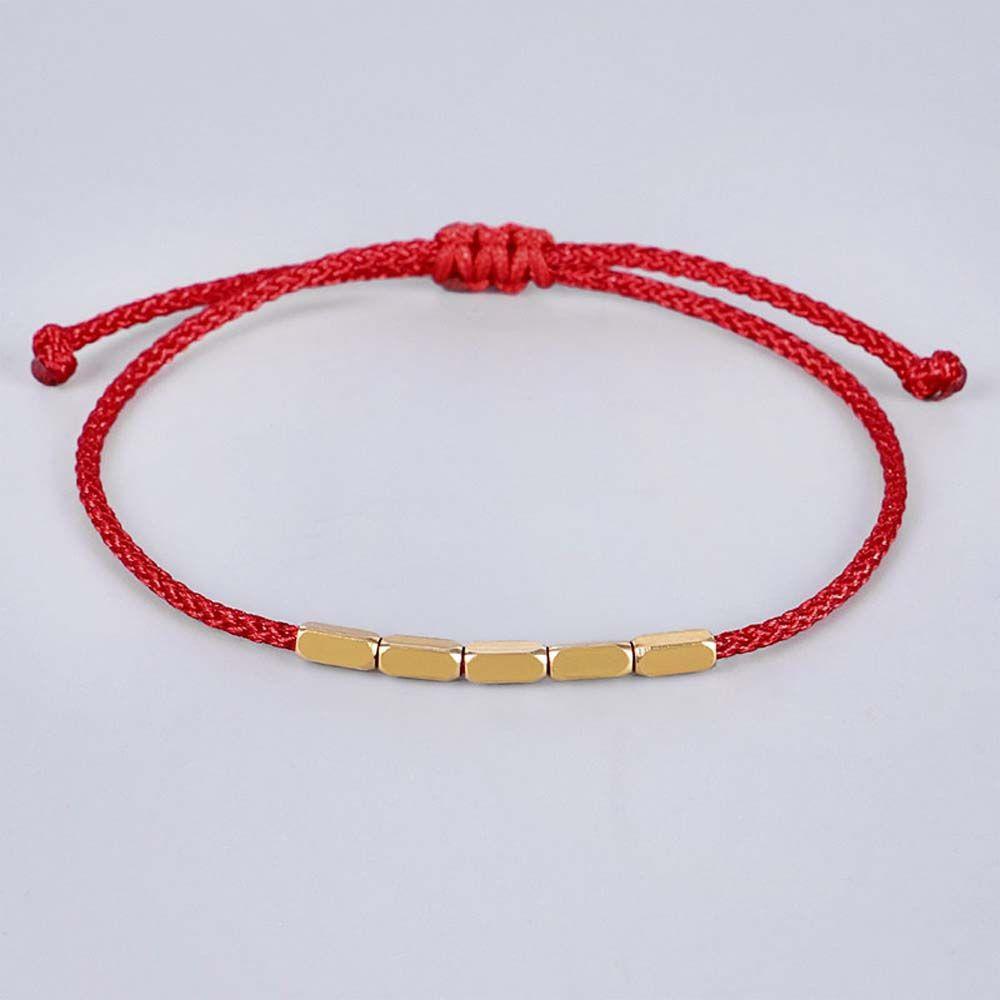 AROMA Vòng Tay Chuỗi Hạt Màu Đỏ Đen May Mắn Cho Nam Và Nữ