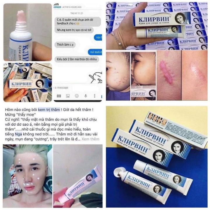 Kem mờ sẹo lồi, lõm, sẹo thâm chỉ trong 2 tháng Klirvin 25g chính hãng Nga - Mypham NQ