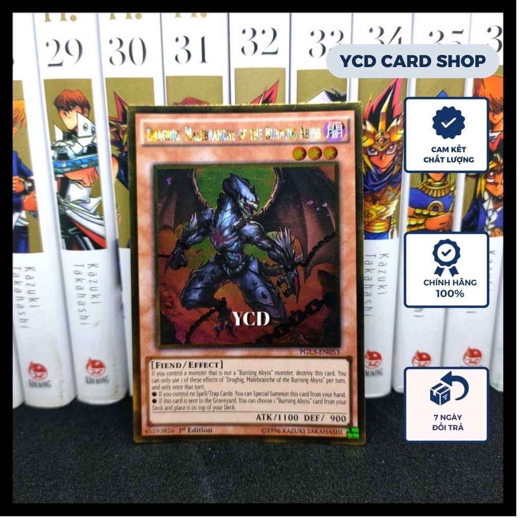 Thẻ bài yugioh chính hãng Draghig, Malebranche of the Burning Abyss – Gold Rare