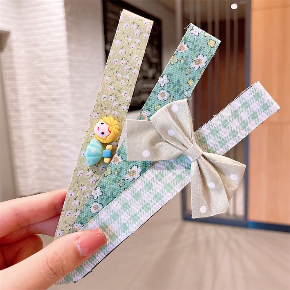 Bộ 3 băng đô cài tóc họa tiết kẻ sọc/hoa/chấm bi xinh xắn thời trang cho nữ