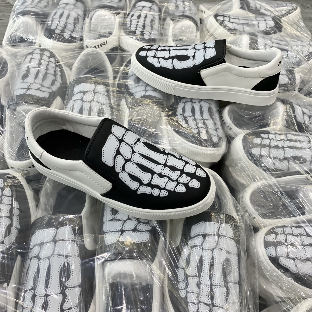 [Ảnh Thật] Giày Slipon Amiri Vải Phối Tay Xương Da GS23P