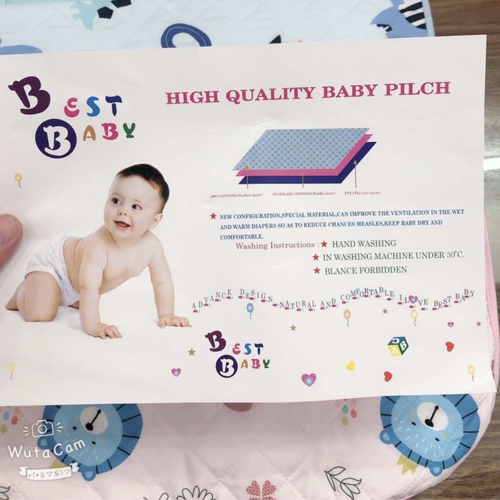 Tấm lót chống thấm cho bé, TẤM LÓT CHỐNG THẤM BABY PILCH ( 3 LỚP )