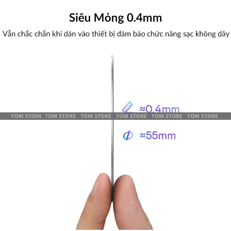 Vòng Kim Loại Từ Tính BASEUS Metal Magnetic Ring Siêu Mỏng Tăng Cường Lực Hút Từ Tính Cho điện thoại với sạc không dây