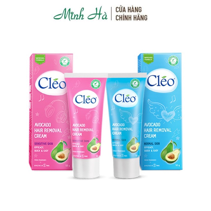 Kem tẩy lông cleo Avocado Hair Removal Cream 50g chiết xuất từ bơ