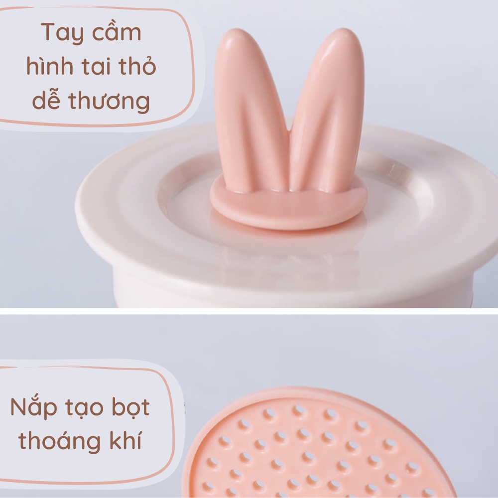 Cốc tạo bọt sữa rửa mặt tại nhà hình tai thỏ hộp tạo bọt xà phòng tiện dụng