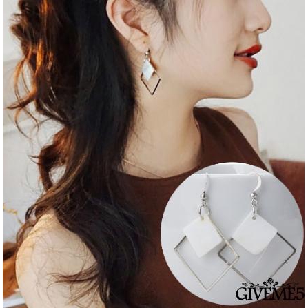 Khuyên tai hợp kim hình vuông thời trang cho nữ