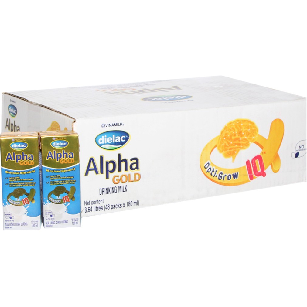 Thùng sữa bột pha sẵn Dielac Alpha Gold 180ml (48 hộp)