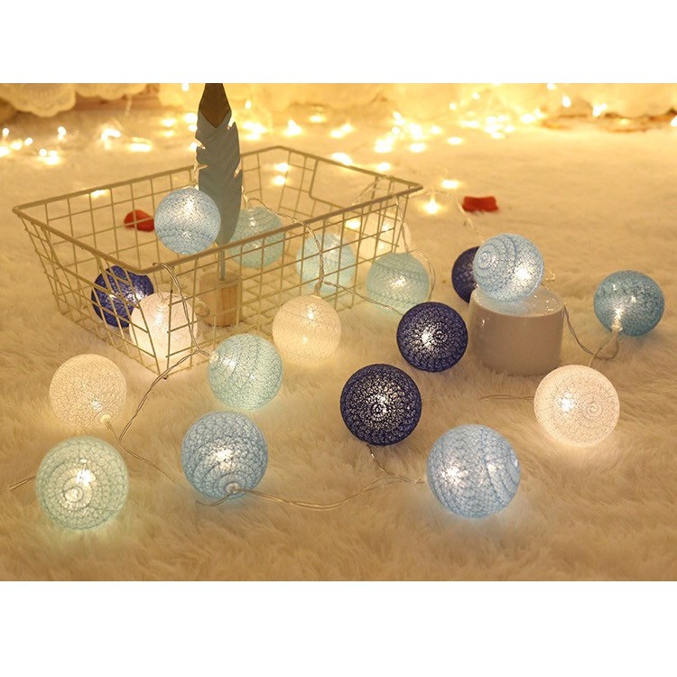 Dây đèn LED 2 chế độ nhấp nháy và sáng hình bông tuyết, ngôi sao dùng trang trí tiệc giáng sinh dùng PIN 2A x3