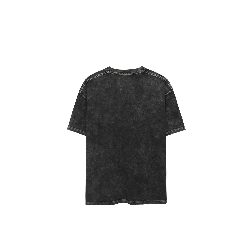 Áo Thun Wash Xám Đậm Trơn Chất Liệu Cotton Thoáng Mát