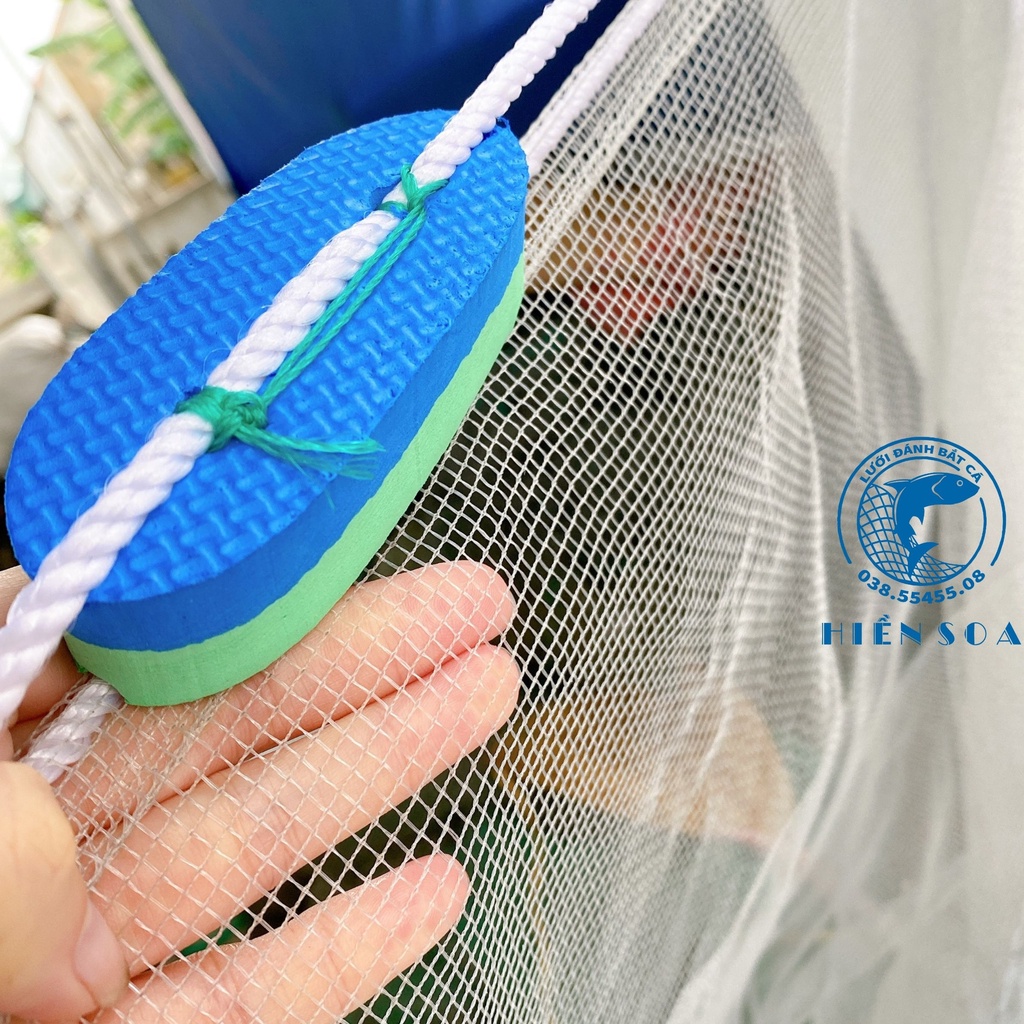 Lưới kéo cá vét tép ao hồ bằng lưới quét chã sợi cước PE Thái Lan Cao 2 mét