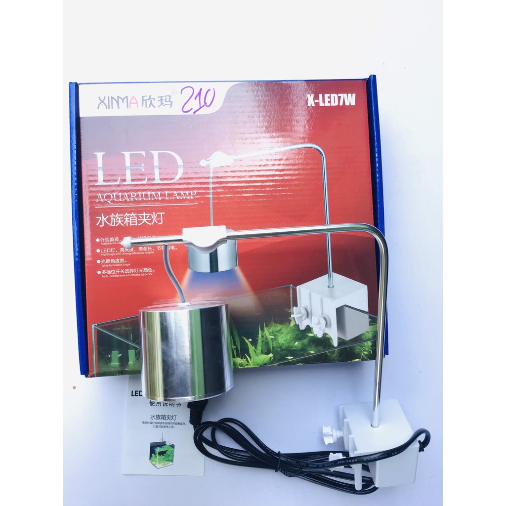 ĐÈN LED LON RỌI XINMA 7W - ĐÈN XIMA  KẸP THÀNH HỒ SIÊU SÁNG DÀNH CHO HỒ CÁ MINI, THỦY SINH
