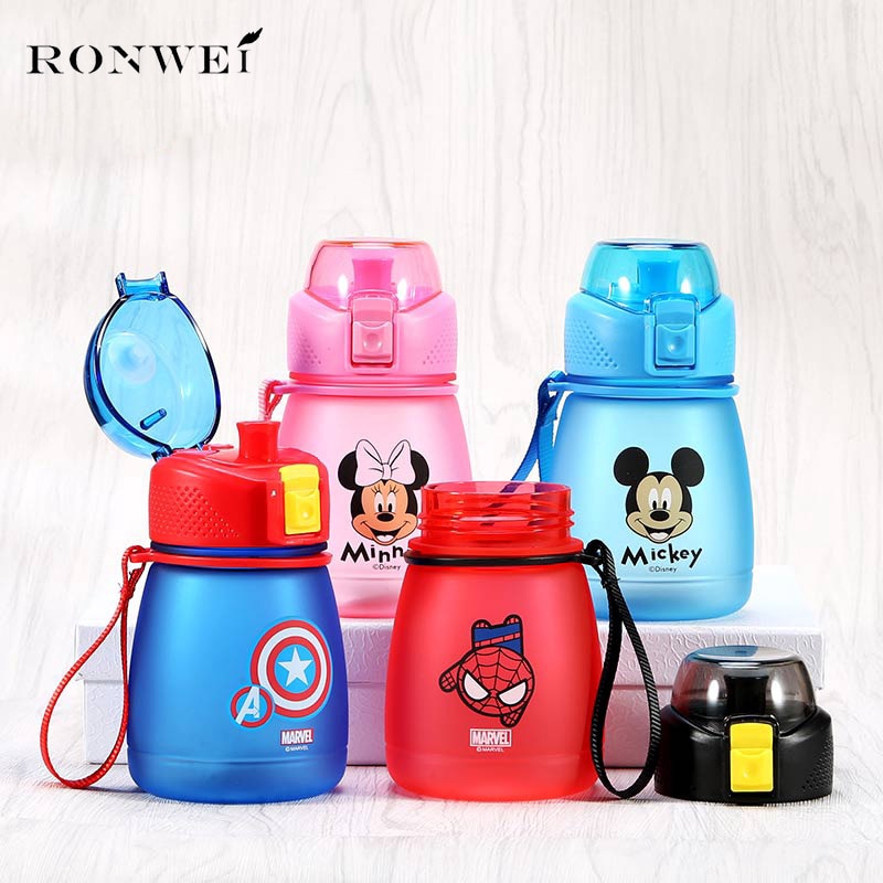 Bình Nước 390ml Chống Tràn Không Bpa Hình Chuột Mickey Cho Bé