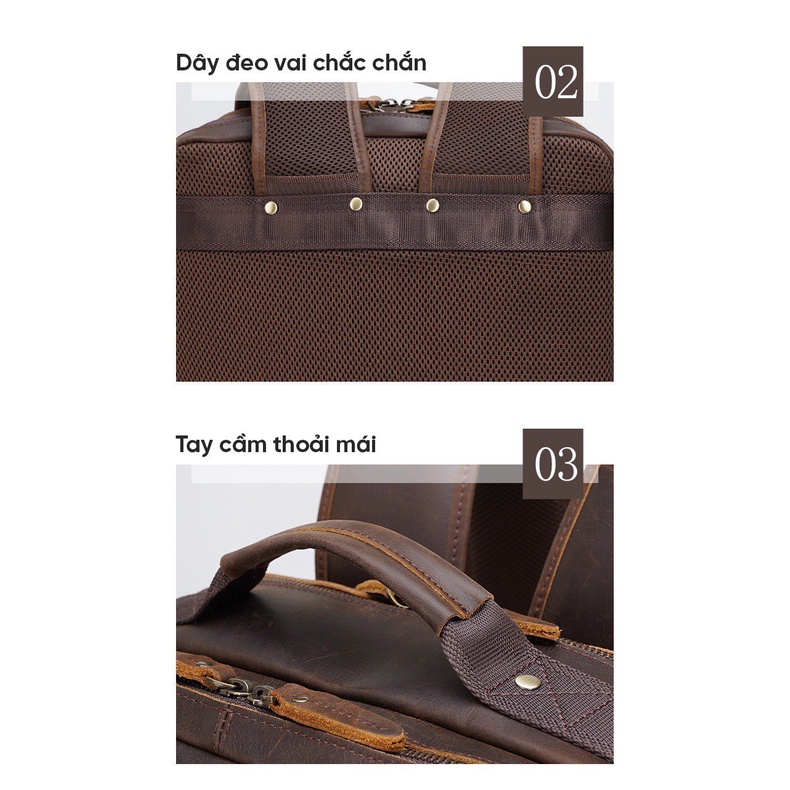 BALO DA THẬT NGUYÊN TẤM MÀU NÂU BLDB59