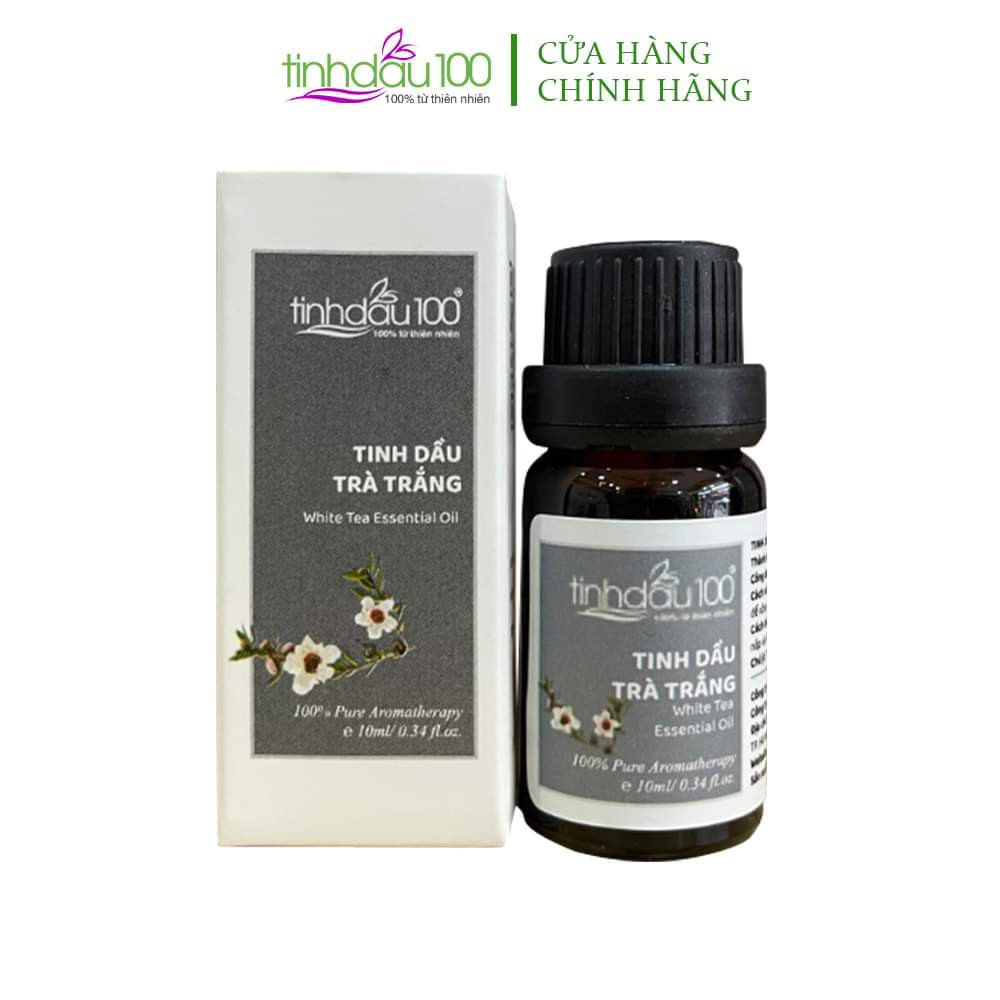 Tinh dầu trà trắng nguyên chất White Tea Essential Oil xông thơm phòng, xe ô tô, ngủ ngon lọ 10ml Tinh Dầu 100 Official
