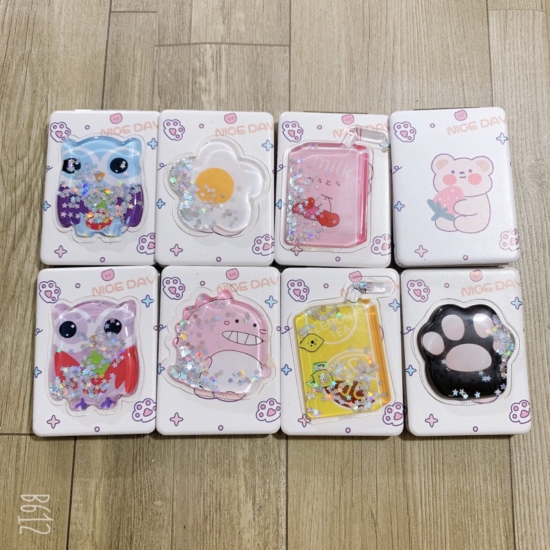 Gương mini 2 mặt siêu xinh hình vuông nước nổi