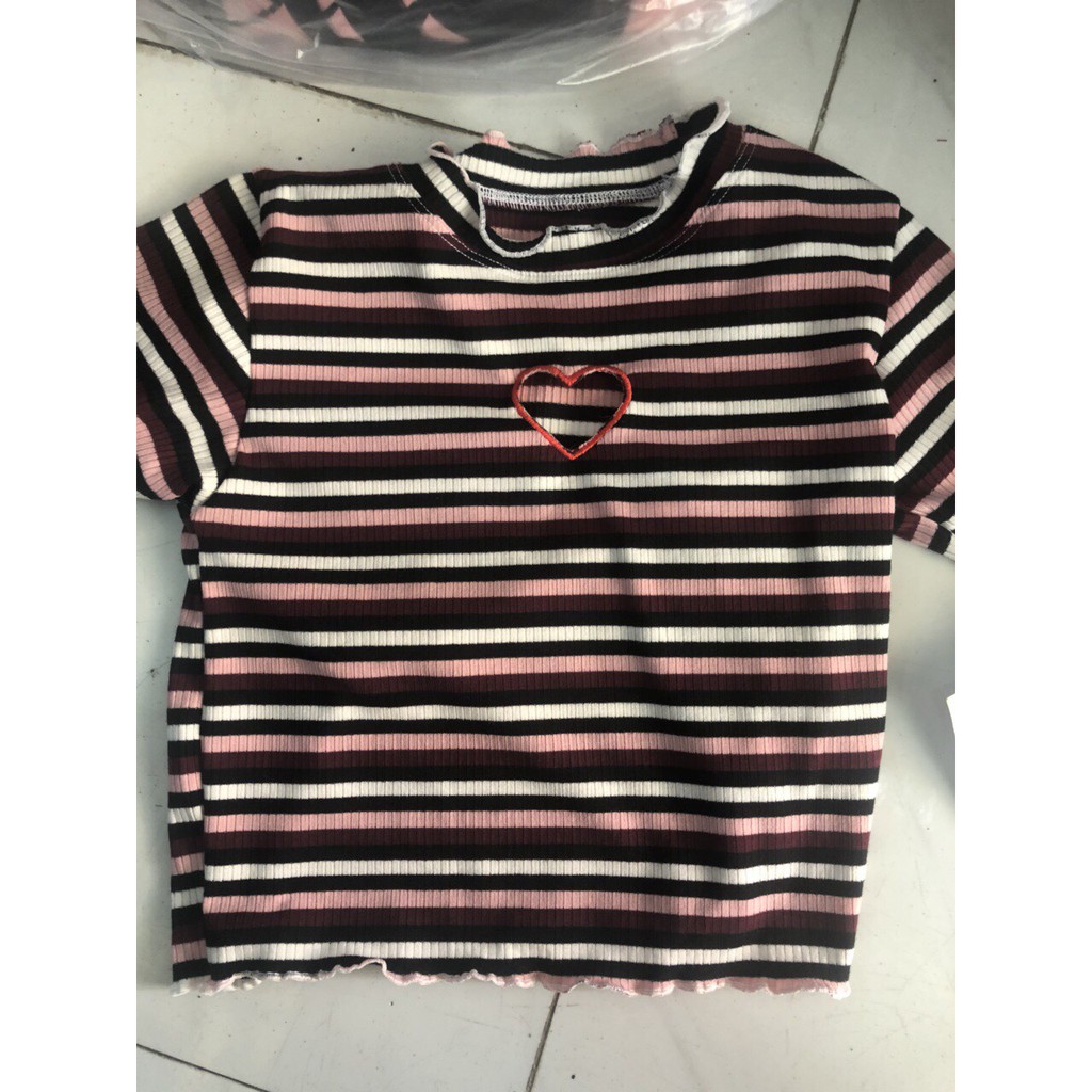 Heartee hot hit cut out tim sọc ngang màu best seller