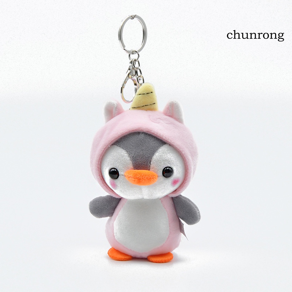 Móc khóa hình chim cánh cụt nhồi bông ngộ nghĩnh xinh xắn