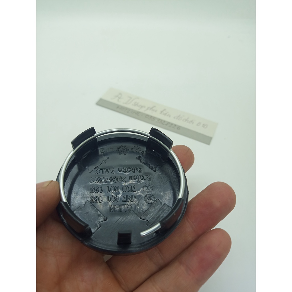 Logo chụp mâm, ốp lazang bánh xe ô tô Volkswagen Đường kính 63mm