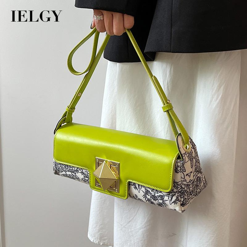 Ielgy Túi Đeo Một Bên Vai Phối Màu Tương Phản Phổ Biến Cho Nữ