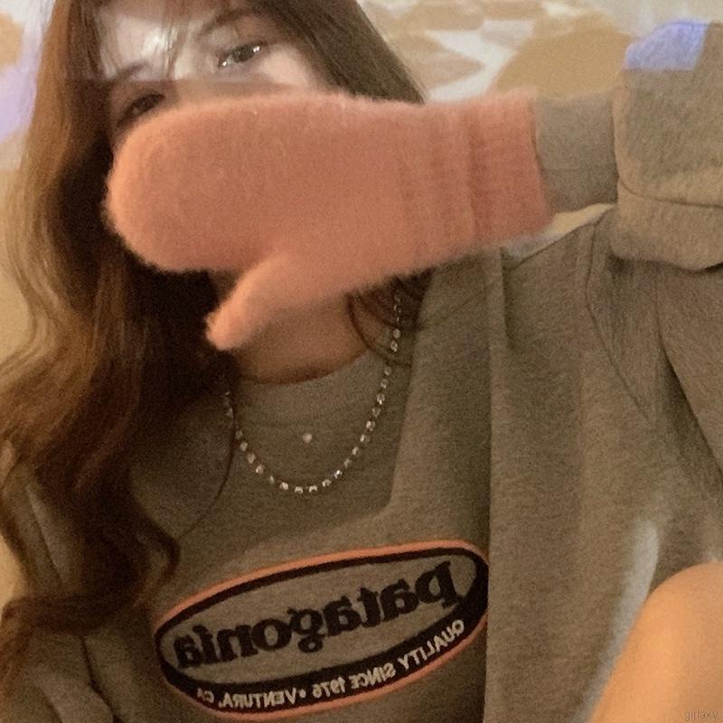 Áo Sweater Tay Dài Cổ Tròn In Chữ Phong Cách Retro Hàn Quốc Cho Nữ