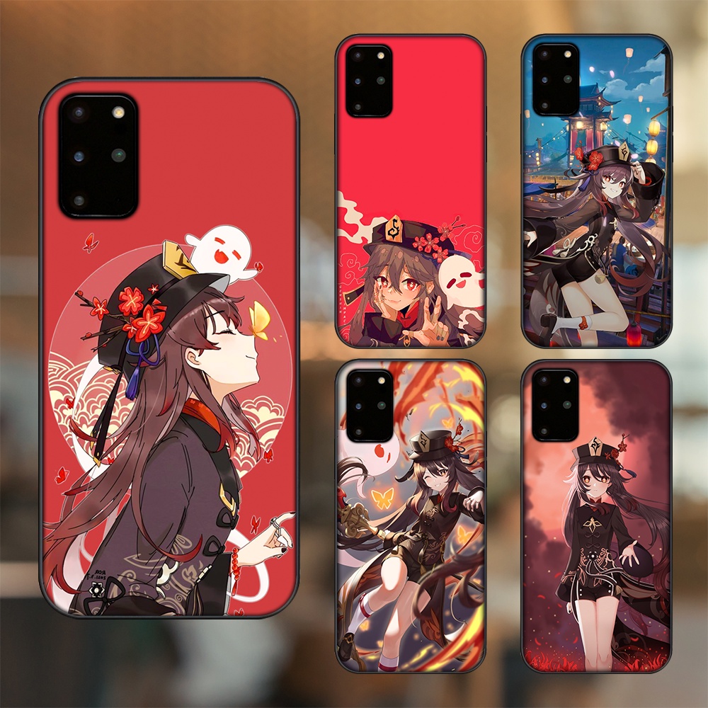 Ốp lưng Samsung S20 Plus viền đen in hình Hutao Genshin Impact