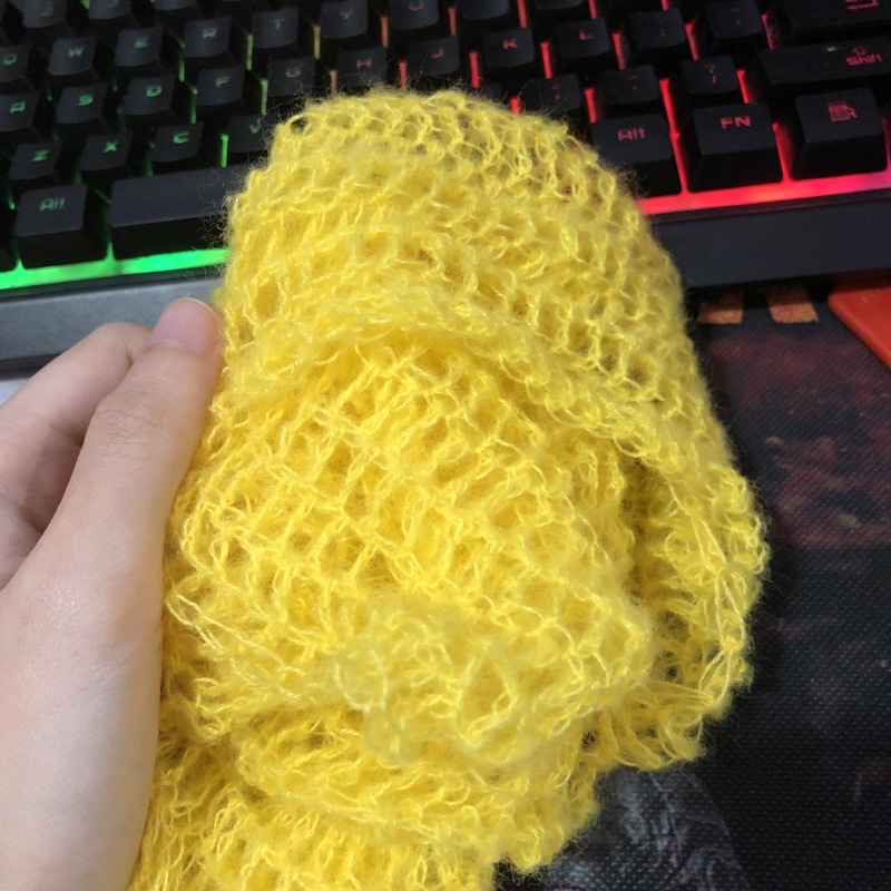 Áo choàng móc tay mohair crochet