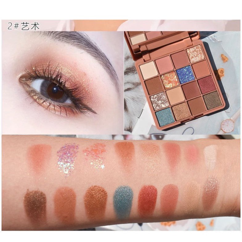 Bảng Phấn mắt Đa Tông 16 ô Lameila Eye Shadow 3043 kèm gương kèm cọ đủ màu nội địa LPM1