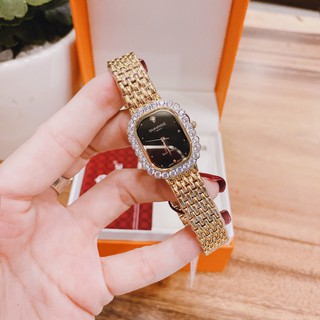 Đồng Hồ Sunrise Nữ Mặt Vuông 30mm (Vàng Mặt Đen) [Chính Hãng]