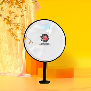 Biển quảng cáo hộp đèn led mica - tròn - 55cm - 1 chân