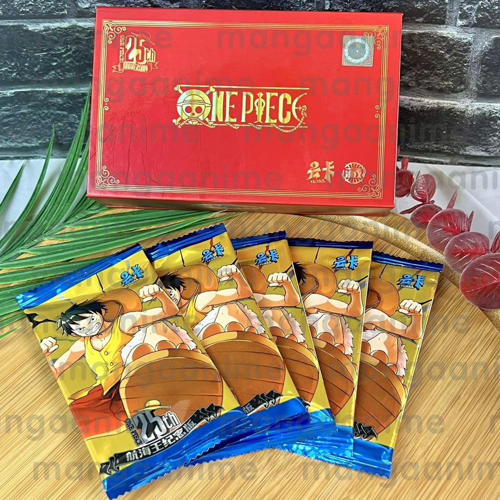 (Lẻ Pack m80) Set card nhân phẩm ONE PIECE ver đỏ 25th anni ĐẢO HẢI TẶC anime chibi ảnh thẻ gacha sưu tầm