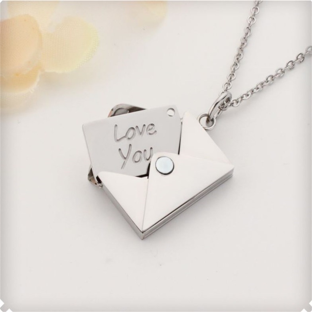 Vòng cổ Thép Không Gỉ Mạ Vàng / Bạc Phối Mặt Hình Phong Thư Thời Trang Cho Nữ