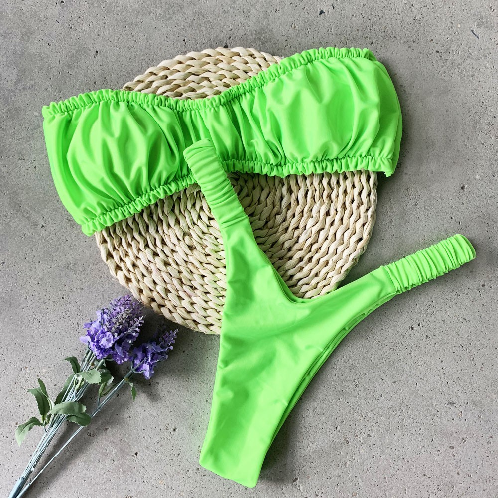Bikini 2 mảnh kiểu cúp ngực xếp nếp thời trang quyến rũ cho nữ H185 | BigBuy360 - bigbuy360.vn