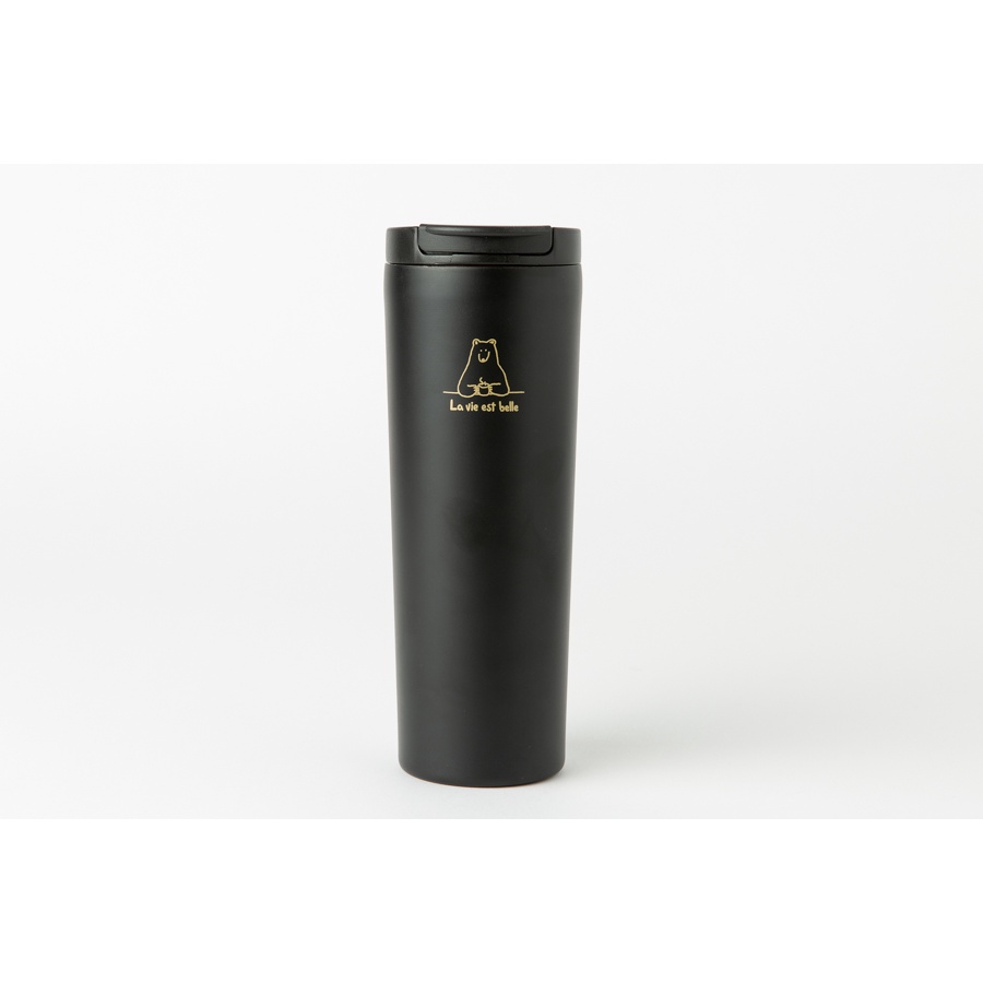 Bình Đựng Nước Tumbler ARTBOX Hàn Quốc Có Dây Đeo Không Gỉ Màu Đen In Hình Gấu Dễ Thương Tiện Dụng