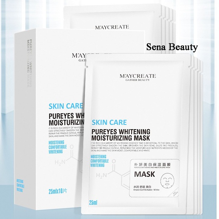 Combo 5 Mặt Nạ Dưỡng Trắng Da Cấp Ẩm Skin Care M'aycreate Water Lotus Whitening Mask